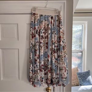 Aritzia floral pleated midi skirt